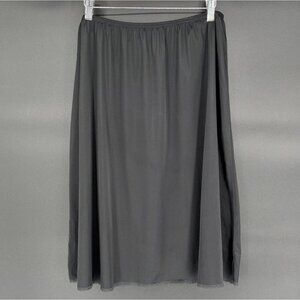 Vintage Vanity Fair Lace Trim Half Slip XXL Black Nylon Antron III USA 70's-80's